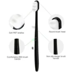 Side view of black ultra soft nano toothbrush