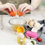 Egg shell cracked cleanly using stainless steel egg opener