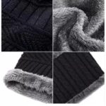 Winter Wool Cap with Neck Warmer Set | Thermal Beanie & Scarf Combo for Men and Women | Black And Gray - Image 8