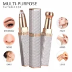 2-in-1 Flawless Facial Hair Remover & Eyebrow Trimmer | USB Rechargeable, Painless & Portable | Silver Color - Image 7