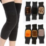 Woolen knee warmer pads with fleece lining in assorted colors
