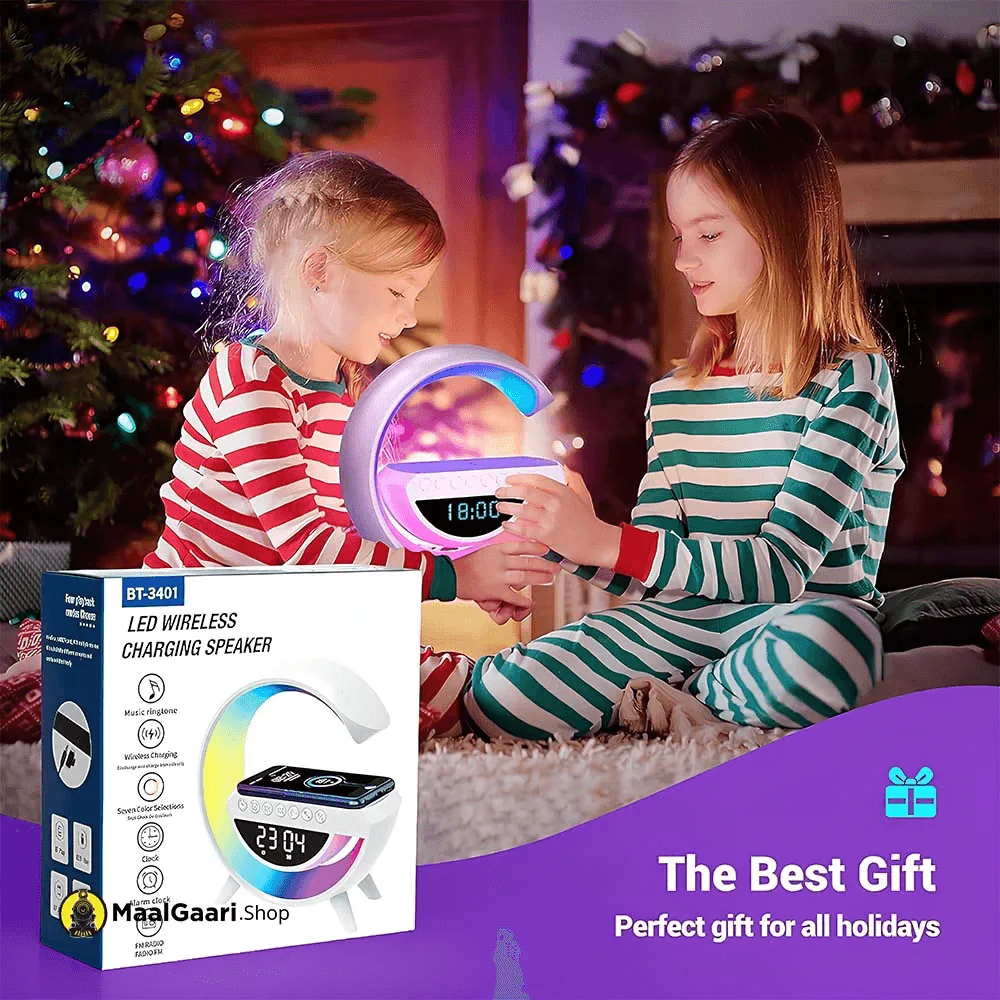 image_15_967cb3fd-0db3-443f-9e23-c3edff4c9c2d_1726840046.webp BT-3401 LED Wireless Charging Speaker & Atmosphere Lamp | RGB Night Light | Bluetooth Speaker | Fast Wireless Charger - Image 1