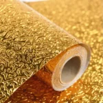 Golden Foil Kitchen Wallpaper Sticker | 60×200cm | Peel & Stick Aluminum Foil Wall Covering | Oil-Proof, Waterproof & Heat-Resistant Decor - Image 3