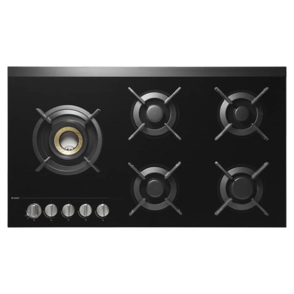 Asko HG1935AB 90cm 5 Burner Gas On Glass Hob – BLACK