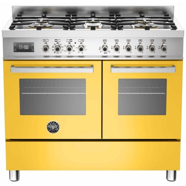 Bertazzoni PRO100-6-MFE-D-GIT 100cm Professional Dual Fuel Range Cooker – YELLOW