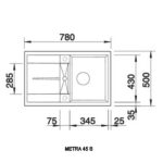 Blanco METRA 45 S WHITE Silgranit Single Bowl Inset Sink 513028 – WHITE - Image 2