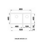 Blanco SUBLINE 480-320-U LH ROCK GREY Silgranit 1.5 Bowl Undermount Sink 523585 – ROCK GREY - Image 2