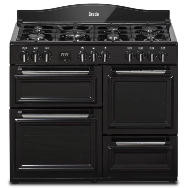 Creda C100RCDFTBL 100cm Traditional Dual Fuel Range Cooker – BLACK