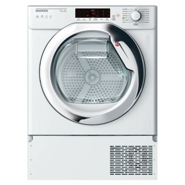 Hoover HTDBWH7A1TCE-80 7kg Integrated Heat Pump Condenser Dryer – WHITE