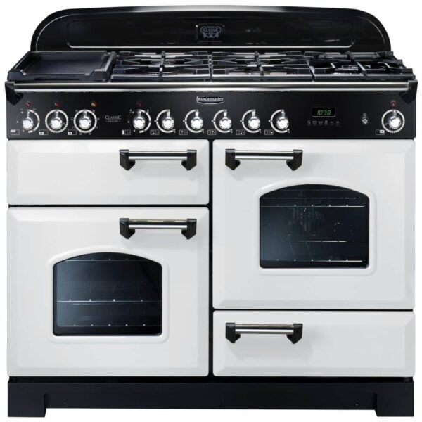 Rangemaster CDL110DFFWH/C Classic Deluxe 110cm Dual Fuel Range Cooker 112930 – WHITE