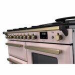 Rangemaster ESDLO110DFPPPK/AB1 Estel Deluxe OC 110cm Dual Fuel Range Cooker With Antique Brass Trim 18107 – PALE PINK - Image 3