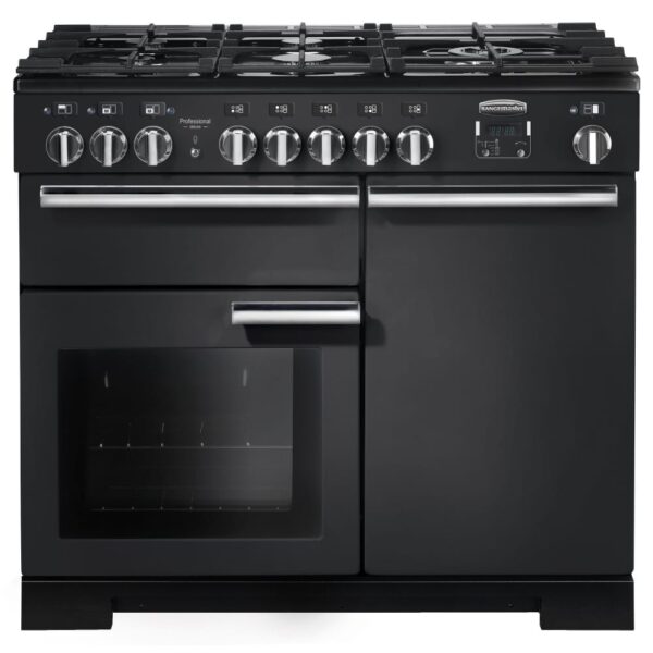 Rangemaster PDL100DFFCB/C Professional Deluxe 100cm Dual Fuel Range Cooker 126090 – CHARCOAL BLACK