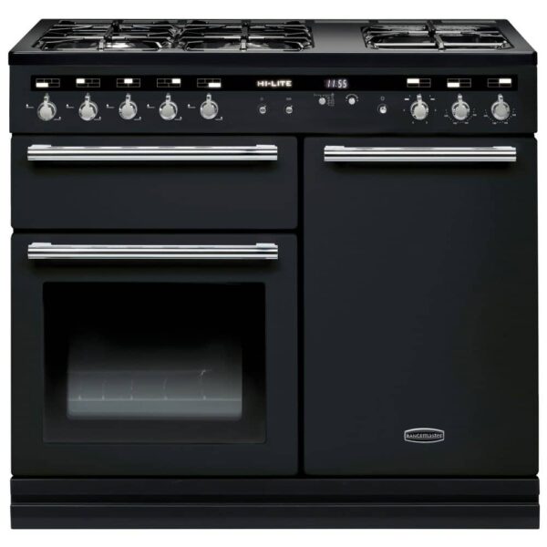 Rangemaster HLT100DFFBL/C Hi Lite 100cm Dual Fuel Range Cooker 104860