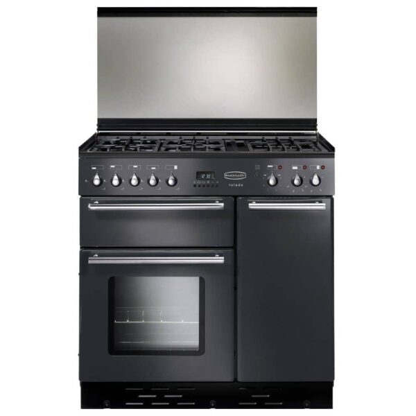 Rangemaster TOLS90LDFGY/ Toledo 90cm Lidded Dual Fuel Range Cooker 94510 – GUNMETAL