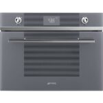 Smeg SF4102MCS – EX DISPLAY Linea Compact Combi Microwave – SILVER - Image 2