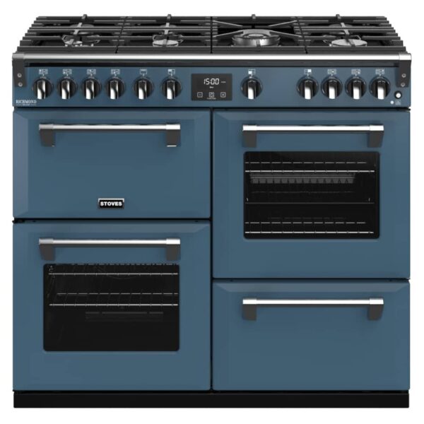 Stoves RICHMOND DX S1000GCBTBL 10966 Richmond Deluxe 100cm Gas Range Cooker – THUNDER BLUE