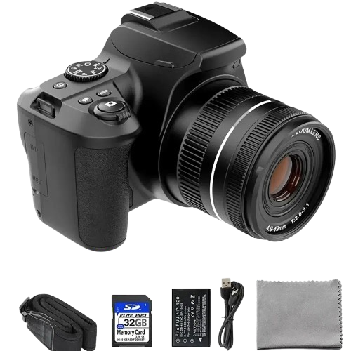 64MP DSLR Camera - 10X Zoom Auto Focus 4K Video Vlog Camcorder