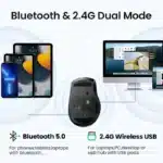 UGREEN Wireless Mouse Bluetooth5.0 Mouse Ergonomic 4000DPI 6 Mute Buttons Mouse For MacBook Tablet Laptops Computer PC 2.4G Mice - Image 2