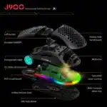 HXSJ J900 USB Wired Gaming Mouse RGB Gaming Mouse with Six Adjustable DPI Ergonomic Design for Desktop Laptop PC Computer Office - Image 5
