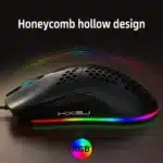 HXSJ J900 USB Wired Gaming Mouse RGB Gaming Mouse with Six Adjustable DPI Ergonomic Design for Desktop Laptop PC Computer Office - Image 3