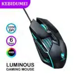 USB Wired Mouse RGB Lighting Effect Mouse Gaming Mouse 6 Keys 3600 DPI Ergonomic Mice Plug and Play For Windows Mac OS Laptop