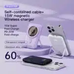 Travel 10000mAh Powerbank For Magsafe Wireless Charger Power Banks Fast Charge External Battery With Bracket For iPhone 15 14 13 - Image 2