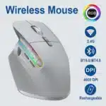 Multi-Device Wireless Mouse Bluetooth 5.0 & 3.0 Mouse 2.4G Wireless Portable Optical Mouse Ergonomic Right Hand Computer Mice