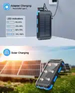 Waterproof Outdoor Solar Power Bank 38800mAh Dual USB Travel Outdoor Solar Mobile Phone Charger Solar Powerbanks For Camping - Image 3