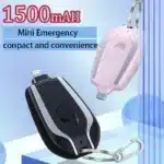 1500mAH Mini Keychain Power Bank Emergency Portable Charger Compatibility for IPhone Samsung Xiaomi Small Size Powerbank