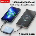 10000mAh Mini Power Bank Built-in Type C Cable 5000mAh Portable Fast Charging Mobile External Battery for iPhone Xiaomi Samsung - Image 3