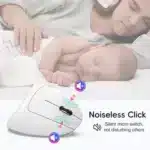 Bluetooth 5.1 Vertical Mouse Dual Mode 2.4G Wireless Mouse 600mAh Rechargeable Mice Silent Mouse 2400 DPI for Laptop Desktop - Image 4