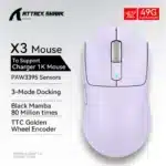 Attack Shark X3pro X3 Wireless Mouse, Macro Gaming Mouse,Lightweight Mouse,PixArt PAW3395 650IPS 26000dpi,Mouse for pad/pc/mac