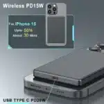 10000mAh Ultra Thin Magnetic Wireless Power Bank PD20W USB TYPE C Portable Fast Charging Battery for Magsafe iPhone 16 15 14 13 - Image 5