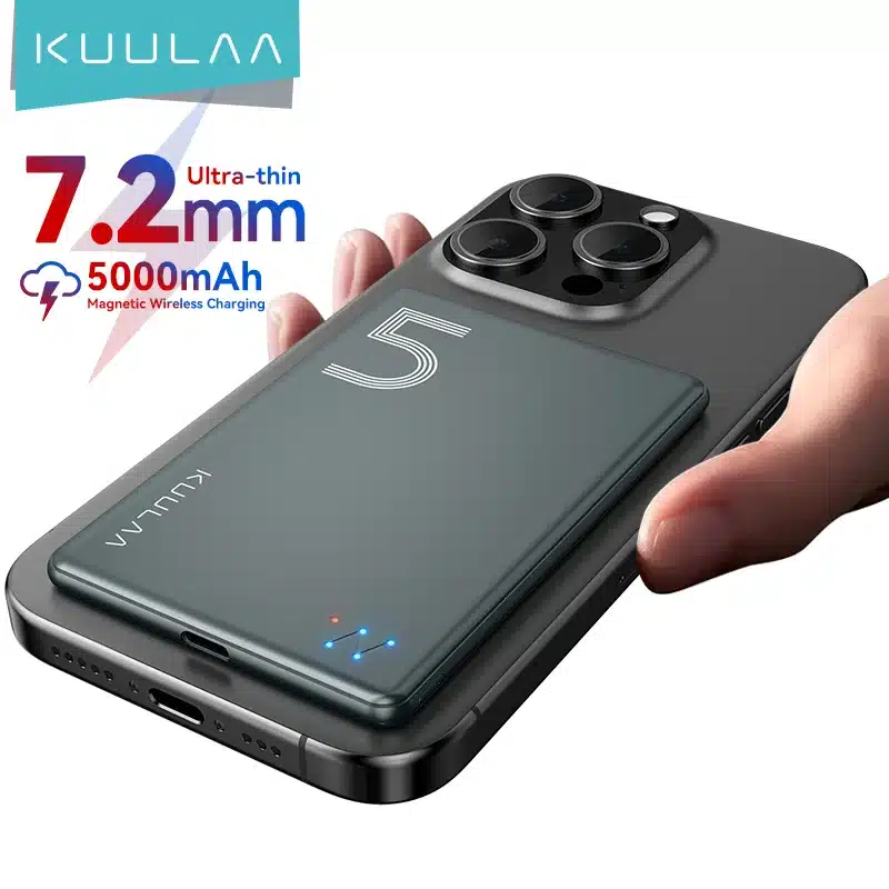 kf-Sb5f9d540eb03479ab7eeddf4b21e93a1s KUULAA Magsafe Power Bank 5000mAh Magnetic Wireless Phone Charger External Battery 20W Fast Charging For iPhone 16 15 PowerBank - Image 1