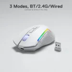 Redragon M693 Wireless/Wired BT & 2.4G Bluetooth Gaming 8000 DPI Mouse 3-Mode Connection RGB Backlight for PC/Mac/Laptop - Image 3