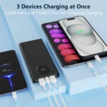 Portable Charger 10000mAh PD 22.5W Power Bank, Slim Battery Pack with 3 Outputs 2 Inputs with LED Display for USB Devices. - Image 2