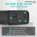 KONFULON 50000mAh High-capacity Portable Mobile Power Supply 22.5W Fast Charge With LCD Display Power Bank For Iphone15 Xiaomi - Image 3
