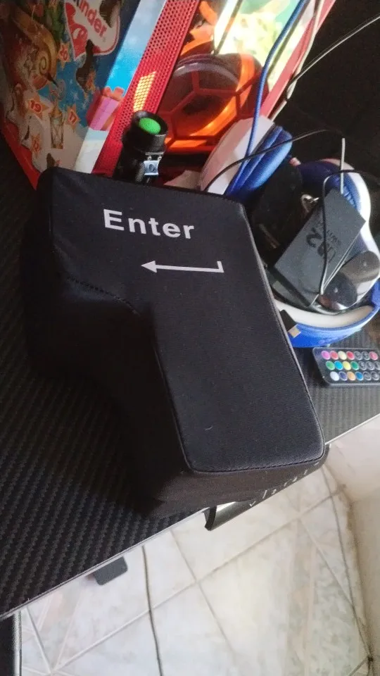 Big USB Enter Key Anti Stress Decompression Desk Pillow photo review
