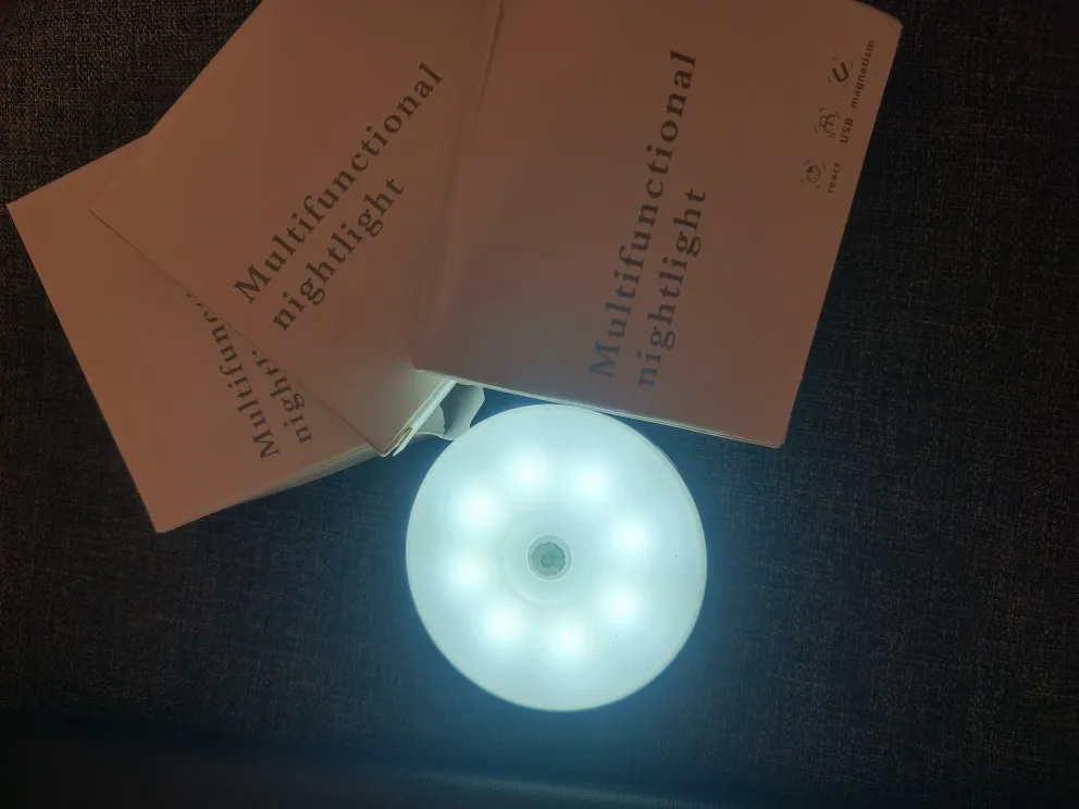 Mini LED Touch Sensor Rechargeable Night Light Round Lamp photo review