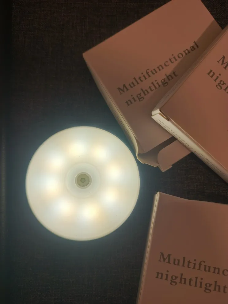 Mini LED Touch Sensor Rechargeable Night Light Round Lamp photo review