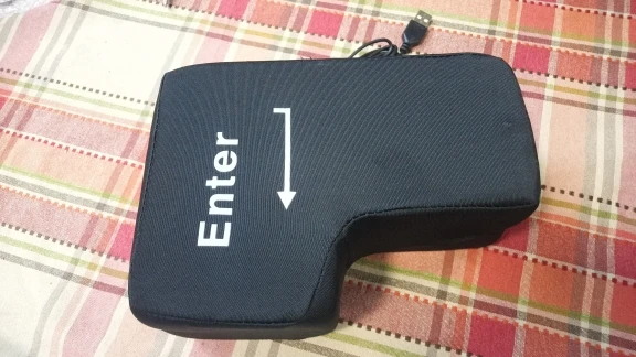 Big USB Enter Key Anti Stress Decompression Desk Pillow photo review