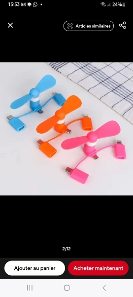 3 in 1 Portable Phone Mini Fan USB Cooling iPhone Android photo review