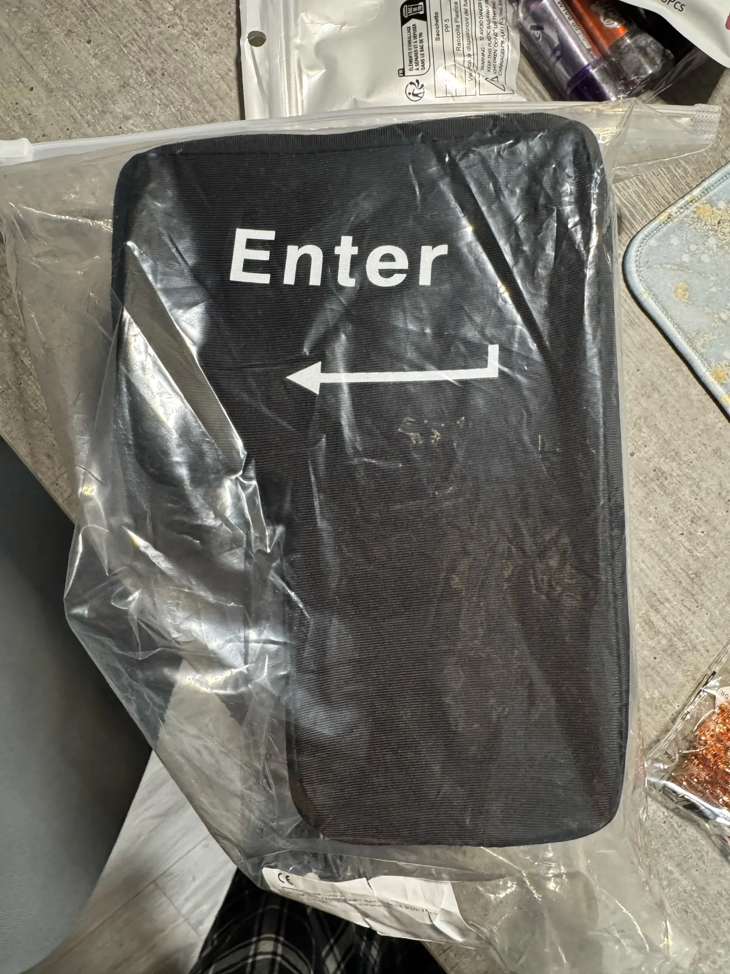 Big USB Enter Key Anti Stress Decompression Desk Pillow photo review