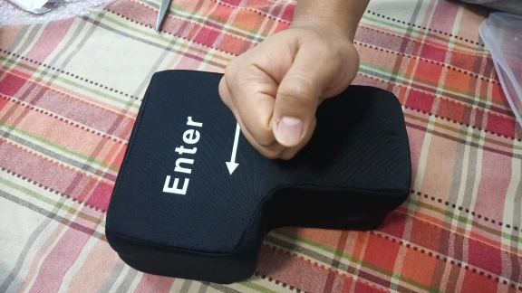 Big USB Enter Key Anti Stress Decompression Desk Pillow photo review