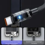 Various lengths of 240W nylon USB-C PD charging cables displayed