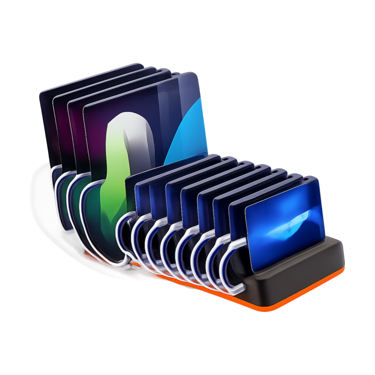 ASOMETECH 100W 15-port USB charging station with phone stand