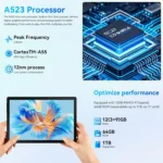 Android tablet with dual cameras and protective case