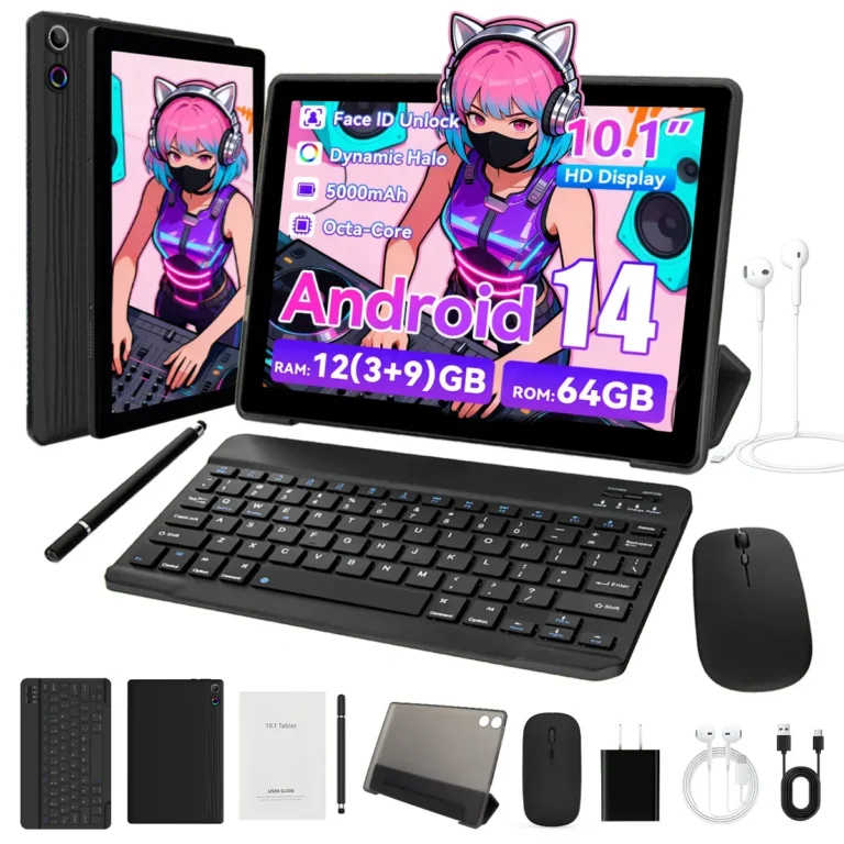 10 inch Android 14 tablet with keyboard and stylus