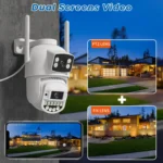 10MP 5K PTZ wifi camera mounted on outdoor wall