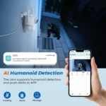 10MP 5K dual lens PTZ wifi camera showing pan and tilt mechanism